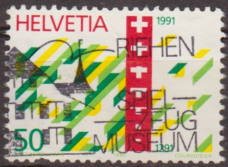 z vendido Suiza 1991 Scott 867 Sello 700 Aniversario Confederacion Suiza Michel1421 usado Switzerland Suisse 